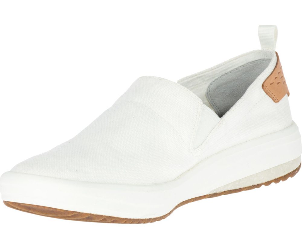 Merrell Slip Ons White - Gridway Moc Canvas - Mens 83ICNYKBR